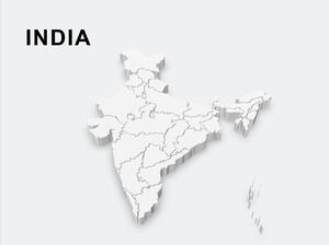 印度的 3d 地圖 powerpoint 模板
