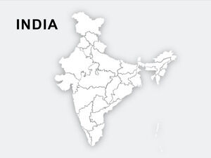 Mapa plano de la India Plantillas de PowerPoint