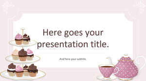 Cupcakes și ceai, șablon de prezentare gratuit.