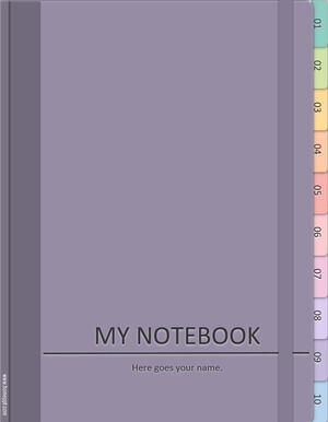 Notebook Digital dengan tab dan stiker gratis.