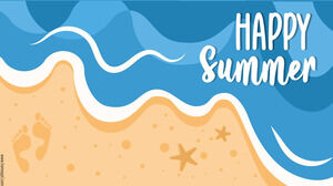 Templat gratis Happy Summer, slide agenda harian, dan sertifikat.