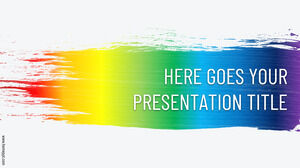 Google Slaytlar veya PowerPoint sunumları için Rainbow-Brush Ücretsiz şablonu