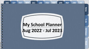 Ücretsiz Google Slaytlar veya PowerPoint Okul Planlayıcı 2022-2023.