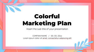 Diseño de fondo de presentación gratuita del plan de marketing colorido para el tema de Google Slides y la plantilla de PowerPoint