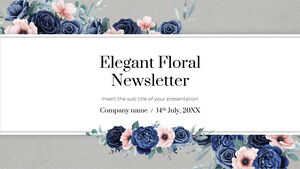 Elegantes Blumen-Newsletter Kostenloses Präsentations-Hintergrunddesign – Google Slides-Design und PowerPoint-Vorlage