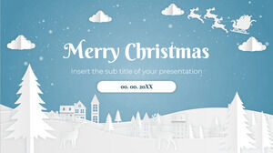Modèle de présentation gratuit de carte de Noël Papercut - Thème Google Slides et modèle PowerPoint