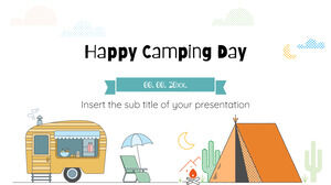 Plantilla de presentación gratuita Happy Camping Day – Tema de Google Slides y plantilla de PowerPoint