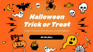 Plantilla de presentación gratuita de truco o trato de Halloween - Tema de Google Slides y plantilla de PowerPoint