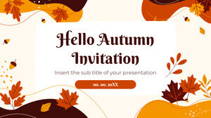 Hello Autumn Invitation Kostenlose Präsentationsvorlage – Google Slides-Design und PowerPoint-Vorlage