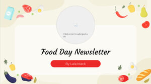美食日通讯免费演示模板 - Google 幻灯片主题和 PowerPoint 模板