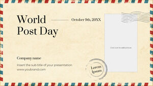 Darmowy projekt prezentacji World Post Day dla motywu Prezentacji Google i szablonu PowerPoint
