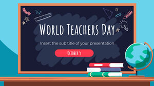 Szablon darmowej prezentacji Światowego Dnia Nauczyciela – motyw prezentacji Google i szablon programu PowerPoint