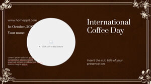 Șablon de prezentare gratuit pentru Ziua Internațională a Cafelei – Tema Prezentări Google și șablon PowerPoint