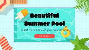 Hermosa plantilla de presentación gratuita de piscina de verano – Tema de Google Slides y plantilla de PowerPoint