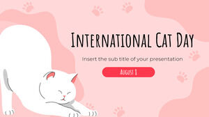 Modèle de présentation gratuit de la Journée internationale du chat - Thème Google Slides et modèle PowerPoint