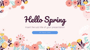 Darmowy szablon prezentacji Hello Spring – motyw Prezentacji Google i szablon programu PowerPoint