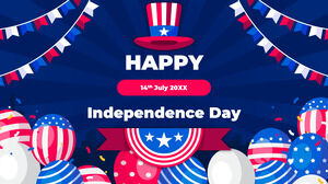Modèle de présentation gratuit de la fête de l'indépendance américaine - Thème Google Slides et modèle PowerPoint