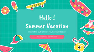 Plantilla de presentación gratuita Hello Summer Vacation – Tema de Google Slides y plantilla de PowerPoint