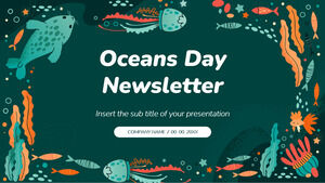 Modèle de présentation gratuit du bulletin de la Journée mondiale des océans - Thème Google Slides et modèle PowerPoint
