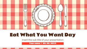 Eat What You Want Day Kostenlose Präsentationsvorlage – Google Slides-Design und PowerPoint-Vorlage