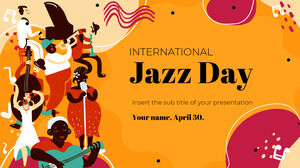 Modelo de apresentação gratuita do Jazz Day – Tema do Google Slides e modelo do PowerPoint