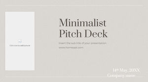 Modello di presentazione gratuito per Pitch Deck minimalista: tema di Presentazioni Google e modello PowerPoint
