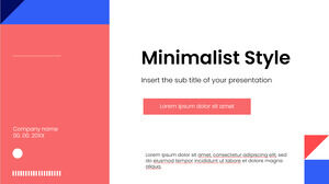 Diseño de presentación gratuito de estilo minimalista para el tema de Google Slides y la plantilla de PowerPoint