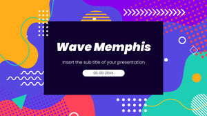 Google 슬라이드 테마 및 파워포인트 템플릿용 Wave Memphis 무료 프레젠테이션 디자인