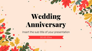 Google Slaytlar teması ve PowerPoint Şablonu için Evlilik Yıldönümü Ücretsiz Sunum Tasarımı