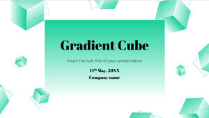 Design de prezentare gratuit cu forme de cuburi de gradient pentru tema Google Slides și șablon PowerPoint