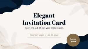 Carte de invitație elegantă Design gratuit de prezentare pentru tema Google Slides și șablon PowerPoint