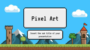 Pixel Art Newsletter Design gratuit de prezentare pentru tema Google Slides și șablon PowerPoint