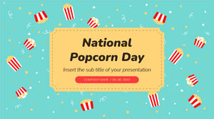Google 슬라이드 테마 및 파워포인트 템플릿을 위한 National Popcorn Day 무료 프레젠테이션 디자인