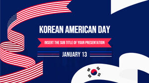 Google Slaytlar teması ve PowerPoint Şablonu için Kore Amerikan Günü Ücretsiz Sunum Tasarımı