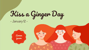 Google Slaytlar teması ve PowerPoint Şablonu için Ginger Günü Ücretsiz Sunum Tasarımı Öp