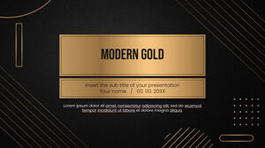 Design de prezentare gratuit Modern Gold pentru tema Google Slides și șablonul PowerPoint