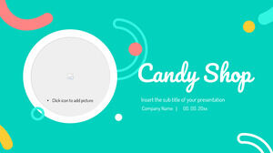 เทมเพลต Candy Shop PowerPoint ฟรีและธีม Google Slides