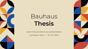 Bauhaus Style Thesis Kostenloses Präsentationshintergrunddesign für Google Slides-Design und PowerPoint-Vorlage