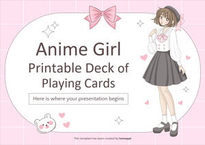 Setumpuk Kartu Bermain Anime Girl yang Dapat Dicetak