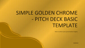 Simples Golden Chrome - Modelo Básico de Pitch Deck