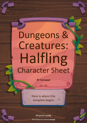 Dungeons and Creatures: scheda del personaggio Halfling