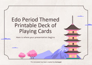 江户时代主题的可印刷扑克牌