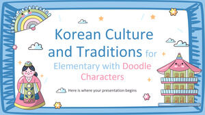 Cultura e tradizioni coreane per elementari con personaggi scarabocchi