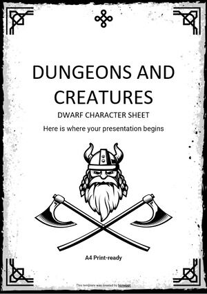 Dungeons and Creatures: scheda del personaggio nano
