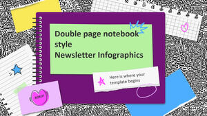 Infografía de boletín de estilo de cuaderno de doble página