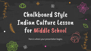 Lição de cultura indiana estilo quadro-negro para o ensino médio