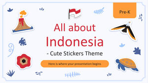 Tudo sobre a Indonésia - Tema de adesivos fofos para pré-escola