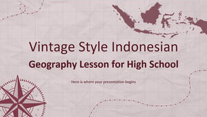 Aula de geografia indonésia estilo vintage para o ensino médio
