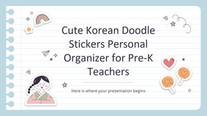 Adesivos fofos de rabiscos coreanos organizador pessoal para professores da pré-escola