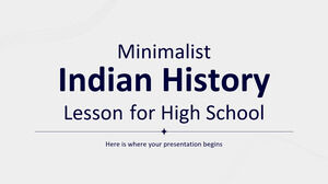 Lição de história indiana minimalista para o ensino médio
